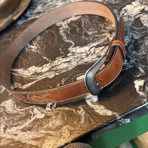 Hooey Brown Leather western Belt with Silver Buckle